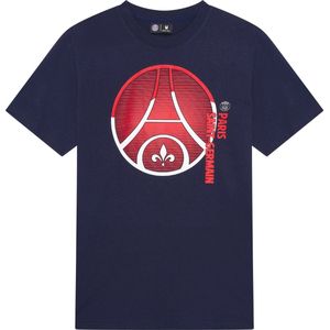 PSG Big Logo T-shirt Heren - Maat M - Voetbal T-Shirt - Paris Saint-Germain - Blauw - 100% Katoen