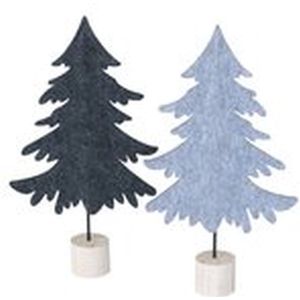 Boltze decoratieve kerstboom. 40cm, grijs, vilt / hout. 1 stuk, kleur naar keuze