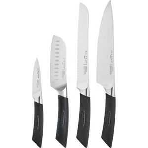 Scanpan - Messen set - SAX - 4-Delig - 1x Koksmes 1x Broodmes 1x Santoku mes 1x Schilmesje