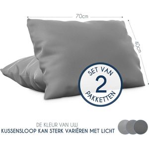 Kussensloop 40x70 Grijs Microvezel OEKO TEX door - 100% Polyester - Kussenslopen Comfortabele Hypoallergene