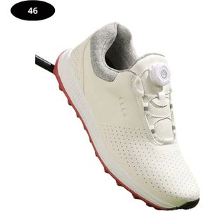 Bovista Golfschoenen Heren - Sneakers - Golfkleding - Golfschoenen Antislip - Waterdicht - Golfen - Wit & Rood 43