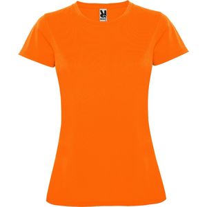 Fluor Oranje dames sportshirt korte mouwen MonteCarlo merk Roly maat L