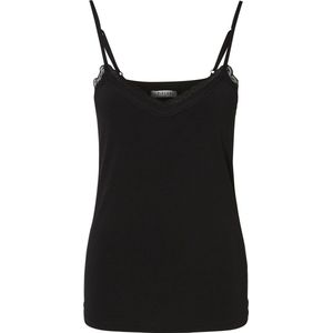 Pieces dames hemd kant - Lace singlet kate - L - Zwart