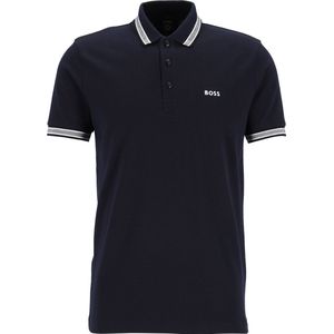 HUGO BOSS Paddy regular fit polo - heren polo korte mouw - donkerblauw (contrast) - Maat: M