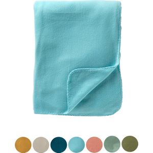 DEX - Plaid 130x160 cm - fleece deken - zacht en dun - Antigua Sand - blauw