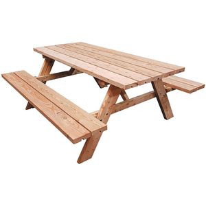 Beste Prijsshop.nl - Picknicktafel Deluxe Vuren 180 - Extra dik hout - 6 persoons - Geïmpregneerd - Vuren - 180cm lange picknicktafel | Tuintafel |