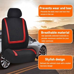 9 stuks klassieke autostoelhoezen, stoelhoezen, autostoelhoezen, complete set, ideale pasvorm en perfecte bescherming voor autostoelen (rood)