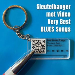 Allernieuwste.nl® QR Sleutelhanger BEST BLUES SONGS - Video Blues Collection - Gadget QR code Geschenk Idee Cadeau Blues-fan - Beeld en Geluid Gadget - MU08 Sinterklaas Cadeau