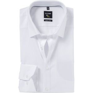 OLYMP No. Six super slim fit overhemd - wit (met extra tailleringsnaden) - Strijkvriendelijk - Boordmaat: 45