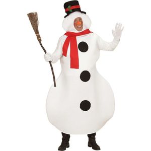 Widmann - Sneeuwman & Sneeuw Kostuum - Mascotte Sneeuwpop - Man - Wit / Beige - Medium / Large - Carnavalskleding - Verkleedkleding