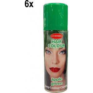 6x Haarspray groen 125 ml