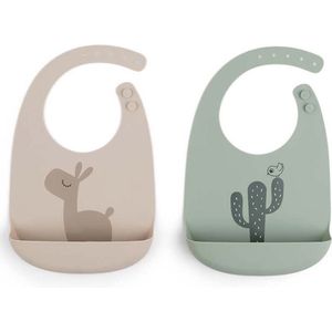 Done by Deer Siliconen Slab 2-Pack - Lalee Sand/Green