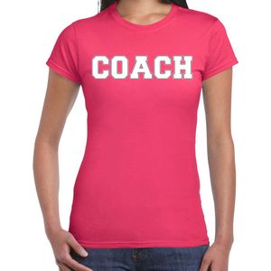 Bellatio Decorations Cadeau t-shirt voor dames - coach - roze - bedankje - verjaardag XXL