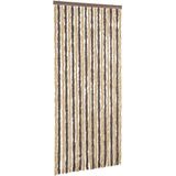 vidaXL-Vliegengordijn-56x185-cm-chenille-donkerbruin-en-beige