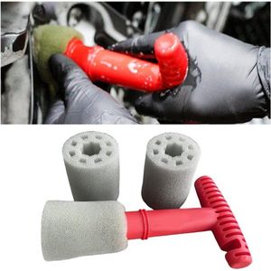 Afneembare inzet voor wassen- moeren en sponzen- wielen borstel voor auto reinigen binnen- en buitenkant wielen .