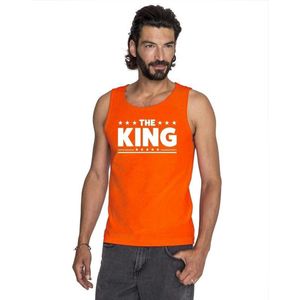 Oranje Koningsdag The King tanktop shirt/ singlet heren - Oranje Koningsdag kleding. XXL