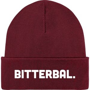 Bitterbal - Frituur Snack Cadeau -Grappige Eten En Snoep Spreuken Outfit - Dames / Heren / Unisex Kleding - Beanie - Burgundy