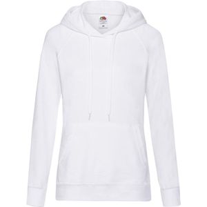 Fruit Of The Loom Dames Getailleerd Lichtgewicht Hoodie Dames met Capuchon  (240 GSM) (Wit)