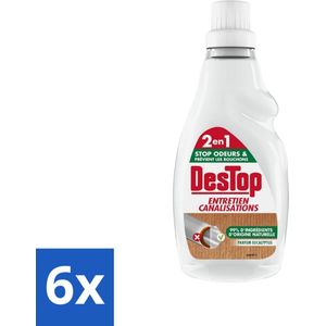 DesTop - Onderhoud Leidingen - Ecologisch met Witte Azijn - Natuurlijke Ingrediënten - Eucalyptusgeur - 750 ml - Voordeelverpakking - 6 stuks