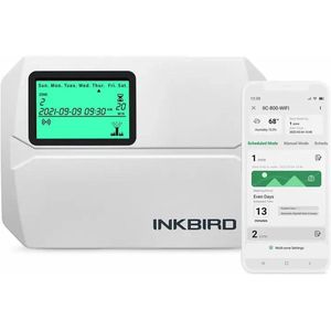 INKBIRD 8-Zone Control Wi-Fi Smart Sprinkler Controller Indoor/Outdoor - Irrigatie - App - exclusief sprinklers - Sprinklersysteem