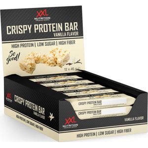 XXL Nutrition - Crispy Protein Bar - Super Crispy Eiwitreep - Proteïne: 20 Gram - Vegan Eiwit Snack - Vanilla - 12 Pack