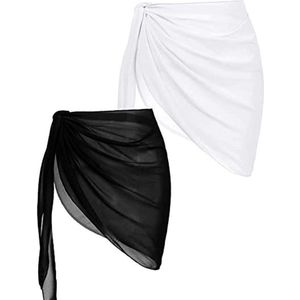 Beach Wrap Sunscreen Chiffon Soft Cover Up Skirt - Set of 2 for Outdoor Activities