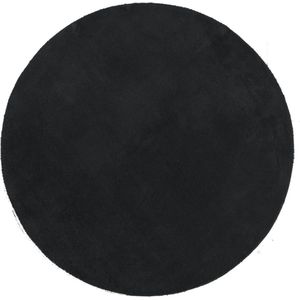 vidaXL-Vloerkleed-HUARTE-laagpolig-zacht-wasbaar-Ø-160-cm-zwart
