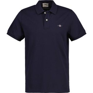 Gant Shield Piqué Poloshirt Donkerblauw (navy) - Maat 4XL - Heren