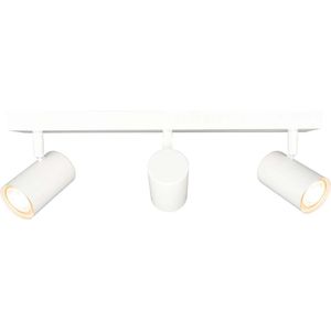 Ledvion LED plafondspot Wit 3-lichts, dimbaar, 5W, 2700K, kantelbaar, GU10 fitting, opbouwmontage, Witte lamp, rechthoekige lamp, verlichting, IP20, GU10 fitting, incl. GU10 lamp