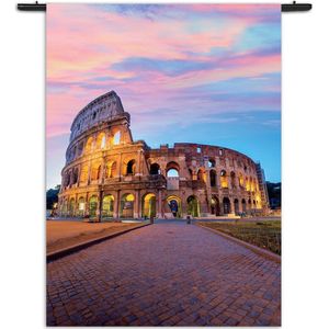Mezo Wandkleed Het Colosseum Rome 01 Rechthoek Verticaal XXL (250 X 180 CM) - Wandkleden - Met roedes