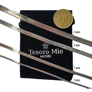 Platte ketting – Edelstaal – Zilverkleurig – Breedte 2mm - Lengte 41 cm