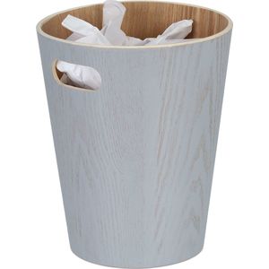 Relaxdays papierbak kantoor - prullenmand hout - papier verzamelbak - prullenbak 7.5 liter