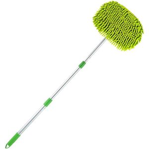 Autowasborstel - Auto - Voertuig wassen - Microvezel - Anti-Kras - Multifunctioneel - Telescopisch - 118 CM - Uitschuifbaar - 180 graden - Reinigingsborstel - Handborstel - Wassen - Spons - Borstel - 2 in 1 - Schoonmaken - Reinigen