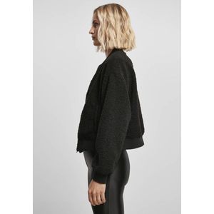 Urban Classics - Oversized Sherpa Bomber jacket - M - Zwart