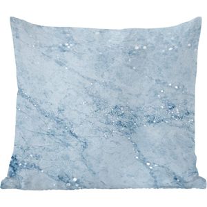 Sierkussens - Kussentjes Woonkamer - 50x50 cm - Marmer - Patronen - Blauw