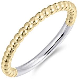 Schitterende 14 Karaat Goud op Zilveren Stapel Bolletjes Ring 16.50 mm. (maat 52) | Damesring | Jonline