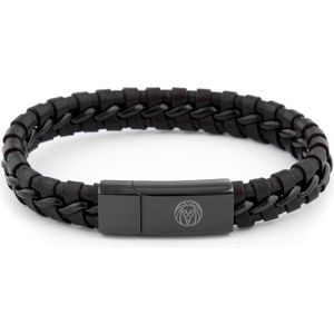 Lucleon - Heren - Leer Armband - Zwart
