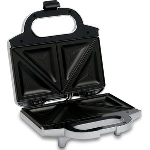Croque Monsieur Toestel - Tosti Apparaat - Instelbare Temperatuur - Vergrendelende Clip - Tosti IJzer - Uitklapbaar Contact Grill - Kleine Tosti Apparaat Voor 2 Tosti's - Panini Grill - Antiaanbaklaag Toaster Grill - Sandwichmaker