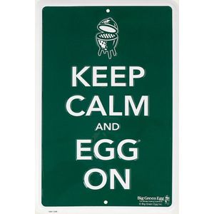 Big Green Egg - Tekstbord - Mancave - Keep Calm Egg On - Groen