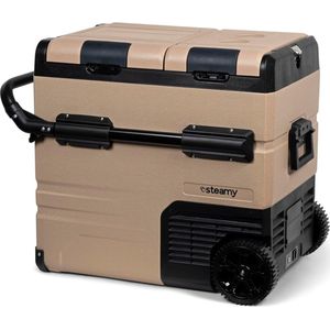 Draagbare Koelbox op Wielen - 54L, Elektrische Compressor, Dual Zone, Vriezer en Koelkast van -20 tot +20