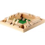 Longfield Games Shut the Box - Houten Dobbelspel voor 4 spelers | Inclusief 2 houten dobbelstenen | Afmetingen 29 x 29 x 3,5 cm