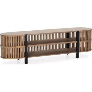 Tv-meubel Thai Natura Zwart Zand Hout Metaal 175 x 50 x 40 cm