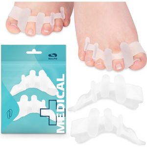 Teenspreider - gelseparator voor 5 tenen corrigeren overlappende tenen - Maat: Universeel - separator