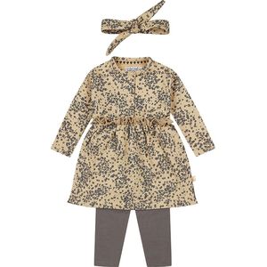 Dirkje-Meisjes babypakje 2pce + haarband-Donker zand