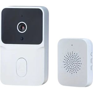 Bovista Video Deurbel - Deurspion Met Camera En Wifi - Videodeurbel - Draadloos - Deurbel (t-ring geluid) - Camera - Buiten - Oplaadbaar - Wit
