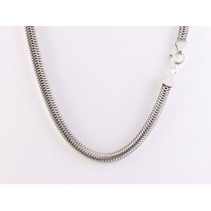 Fijne gevlochten zilveren ketting - lengte 47 cm