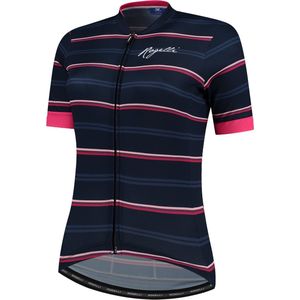 Rogelli Stripe Fietsshirt - Korte Mouwen - Dames - Blauw, Roze - Maat S