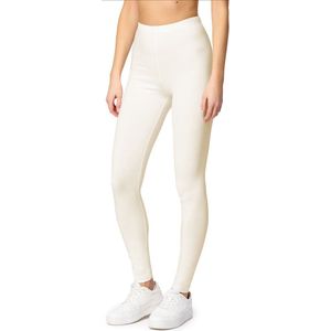 Merry Style MS-MS10-198-LE Dames Leggings - Sport - Vrijetijdsbroek - Lang - Katoen - Sporbroek - Yogabroek - Ecru - L