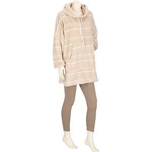 Apollo - Oversized Hoodie Dames - Noorse Print - Beige - Effen - One Size - Hoodie dames - Hoodie deken