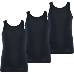 Apollo Jongens Singlet Hemd Bamboe 3-Pack Blauw - Maat 146/152